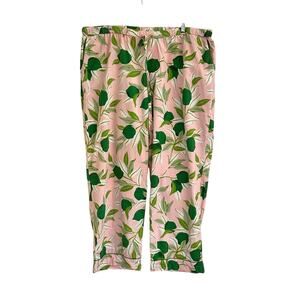 Printfresh Lime Zest + Pink Salt Organic Cotton Pajama Pants Sz 3X Pockets
